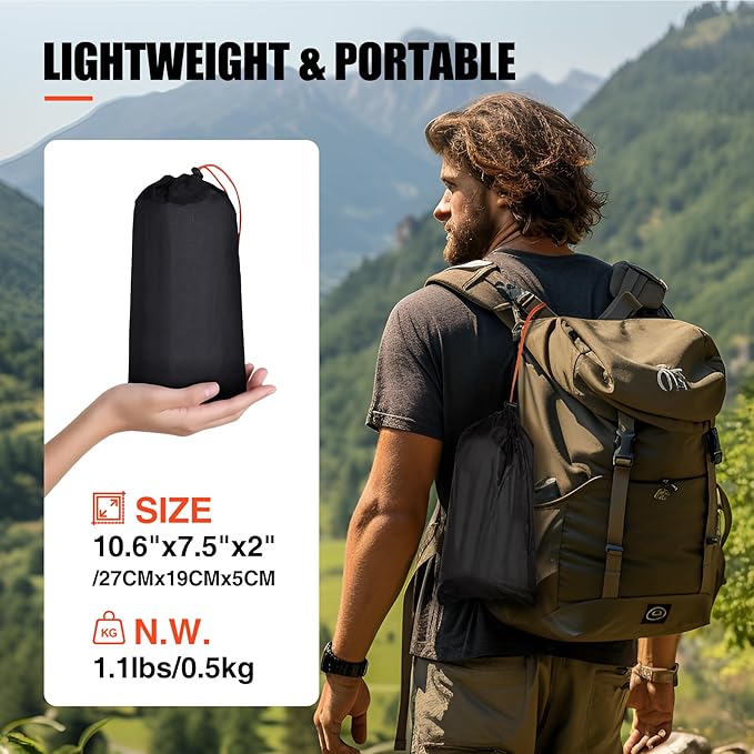 REDCAMP Waterproof Camping Tent Tarp - 36"x83", 4 in 1 Multifunctional Tent Footprint for Camping, Hiking and Survival Gear, Lightweight and Compact