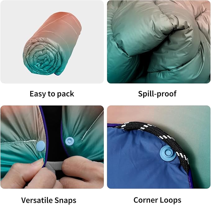 Camping Blanket, Packable Puffy Blanket Down Alternative Blanket Lightweight Windproof Water Resistant for Outdoors,Hiking, Backpacking,Beach,Car,Picnic,Stadium 52x75in