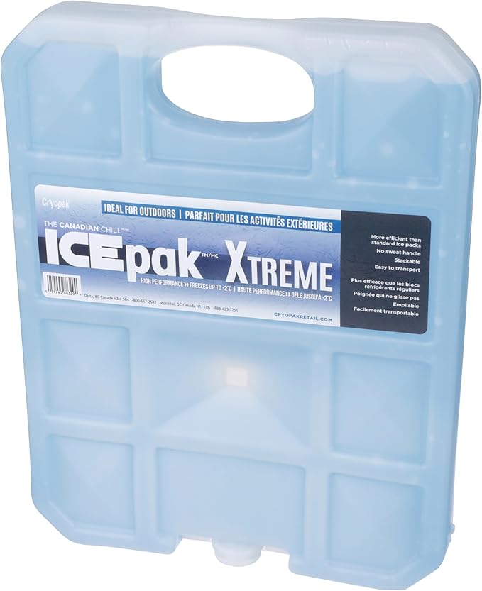 Cryopak ICEpak Extreme Large Hard Shell Reusable Ice Packs for Coolers and Lunch Box Use, Freezer Safe Gel Design, Medical Grade Cooling, Non-Toxic and BPA Free, Essential Travel Accessories