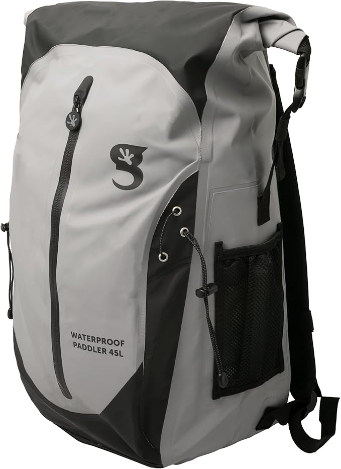 geckobrands Paddler Waterproof 45L Backpack, Large Dry Bag with Padded Shoulder Straps, Waist Strap, Chest Strap