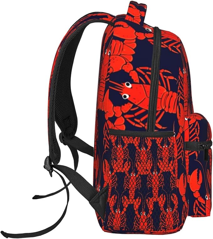 Lightweight Rucksack for Sports Travel Running, Big Capacity Multipurpose Anti-Theft Bookbag, Red Lobster Travel and Sport Backpack Rucksack