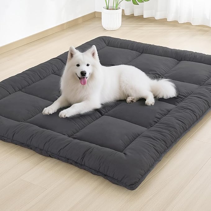 Japanese Floor Mattress Foldable & Portable Roll Up Futon Mattress 3" Grey Tatami Mat for Adult and Kids，Shredded Memory Foam Filled with Straps Sleeping Pad Suitable for Camping，60"x 80" Queen Size