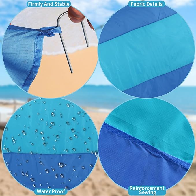 Beach Mat Sand Free Waterproof Oversized Beach Blanket Sandproof 1-8 Adults Picnic Mat Perfect Outdoor Companion for Travel, Camping, Hiking Quick Drying, Lightweight (79" X 83" (1-3 Person))