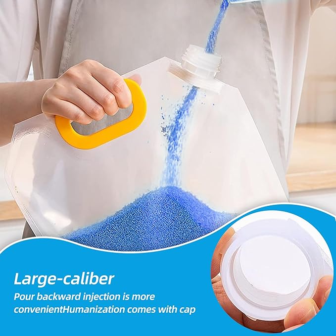 8 Pcs Water Container Bags,BPA Free No-Leak Foldable Plastic 1.3 Gallon Collapsible Water Container Bag for Alcohol Juice Seed Storage Camping Hiking Backpack Emergency Storage Jug