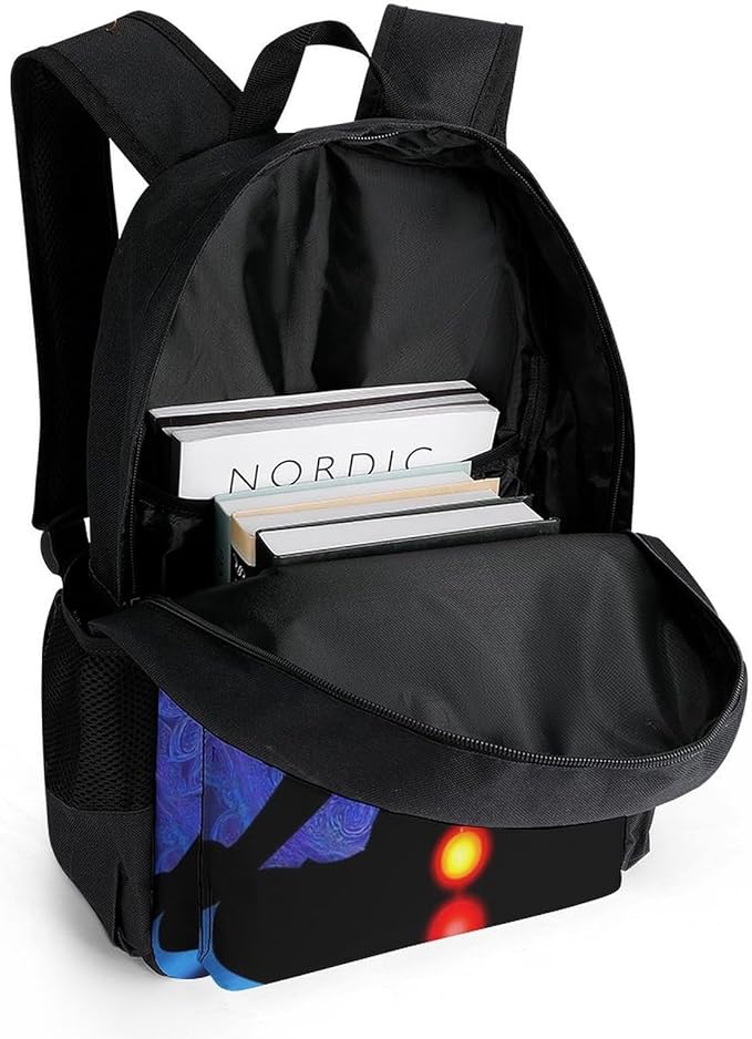 Lightweight Daypack for Camping Business Walking Cycling, Large Capacity Anti-Theft Multipurpose Bookbag, Nine Chakra Yoga Meditation Lotus Blue Mandala Gym Outdoor Hiking Backpack