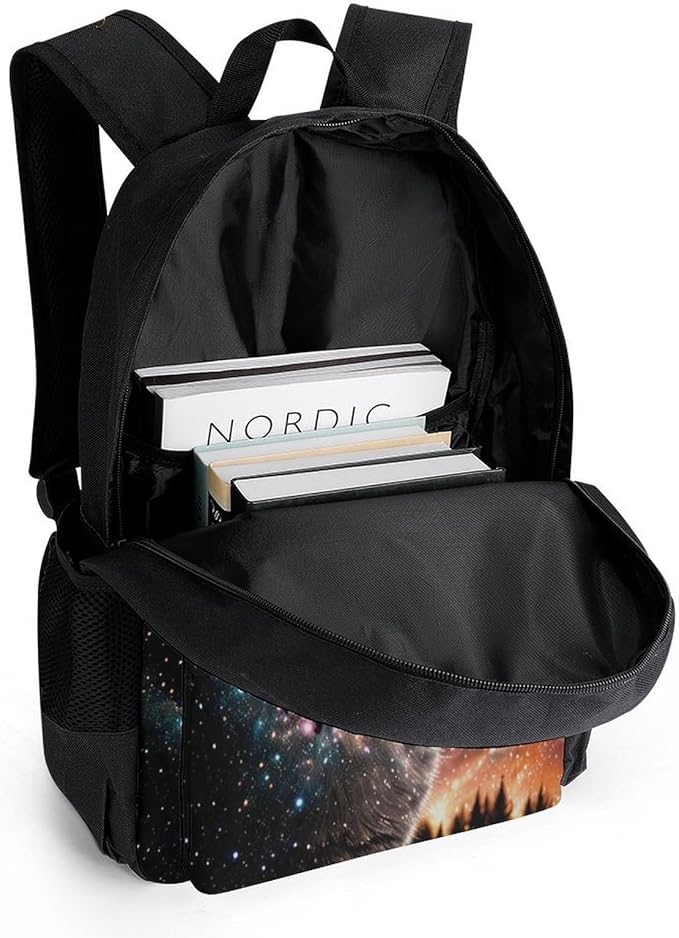 Backpack Lightweight Anti-Theft Multipurpose Cat Face In The Galaxy Shoulder Bag Large Capacity Travel Hiking Backpack With Padded Straps