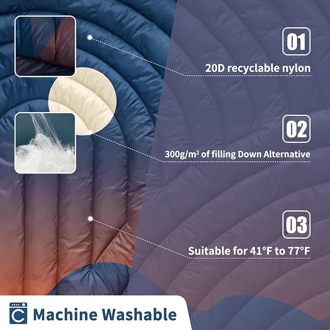 Camping Blanket,Lightweight Down Alternative Puffy Blanket Packable Outdoor Blanket for Camping,Traveling, Stadium, Hiking, Picnics