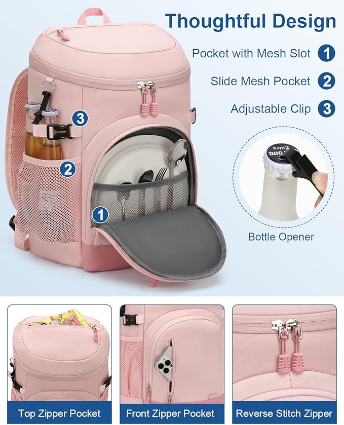 Cooler Backpack Insulated Waterproof,30/45 Cans Backpack Coolers Leakproof Lunch Backpack for Men Women Portable Soft Cooler Bag for Beach Camping Trave Picnic