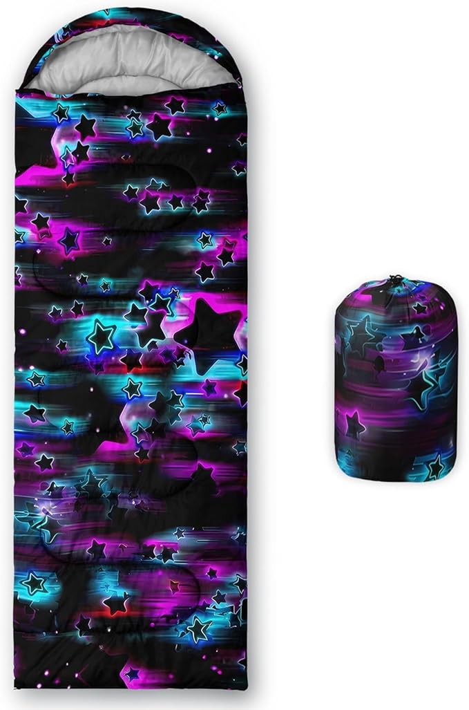 Kids Sleeping Bag for Boys Girls,Bohemian Cowboy Print-Lightweight Warm Portable Outdoor Indoor-Waterproof Cold Weather Resistant Sleeping Bag for Camping Hiking