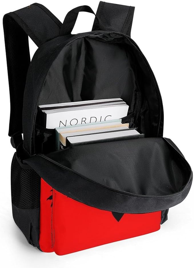 Women Men Polyester Albania Flag Casual Daypack Large Capacity Bookbag With Side Pockets for Sports Picnic Walking Cycling