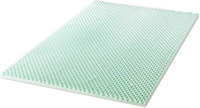Best Price Mattress 2 Inch Egg Crate Memory Foam Mattress Topper with Calming Aloe Infusion, CertiPUR-US Certified, Full