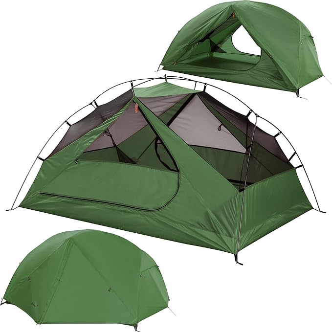 Clostnature 1/2 Person Backpacking Tent - Lightweight Two Person Tent for Backpacking, Easy Set Up Waterproof Camping Tent for Adults, Kids, Scouts, Large Size Outdoor, Hiking, Mountaineering Gear