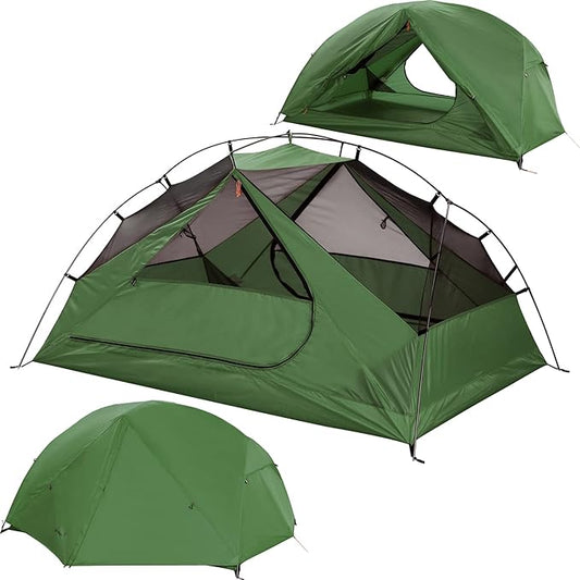 Clostnature 1/2 Person Backpacking Tent - Lightweight Two Person Tent for Backpacking, Easy Set Up Waterproof Camping Tent for Adults, Kids, Scouts, Large Size Outdoor, Hiking, Mountaineering Gear