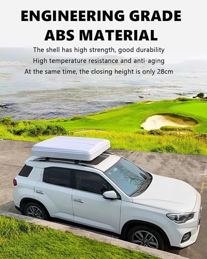 Auto Quick Pop Up Car Tent, SUV Roof Top Tents for Adults, Roomy Truck Van Trailer Tent, Camping Car Tent for 3-4 People, Family Hard Shell Out Door Rooftop Tent, Fast Opening