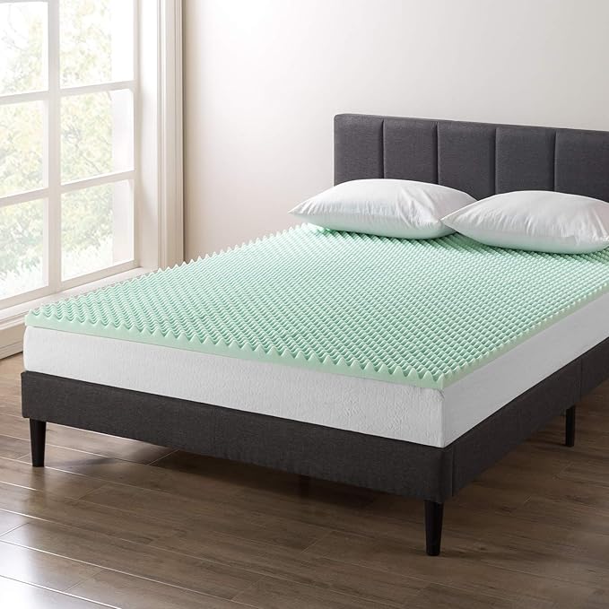 Best Price Mattress 2 Inch Egg Crate Memory Foam Mattress Topper with Calming Aloe Infusion, CertiPUR-US Certified, Full