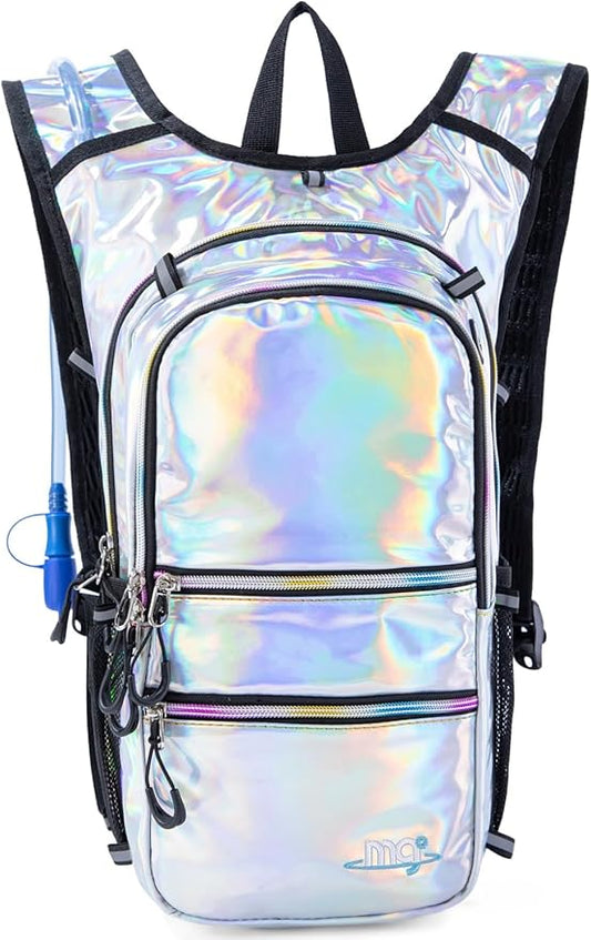 Hydration Backpack Pack with Cool Lights, 2L Water Bladder, Lightweight Bag for Running, Hiking, Bike, Climbing, Music Festival Essential, and Rave