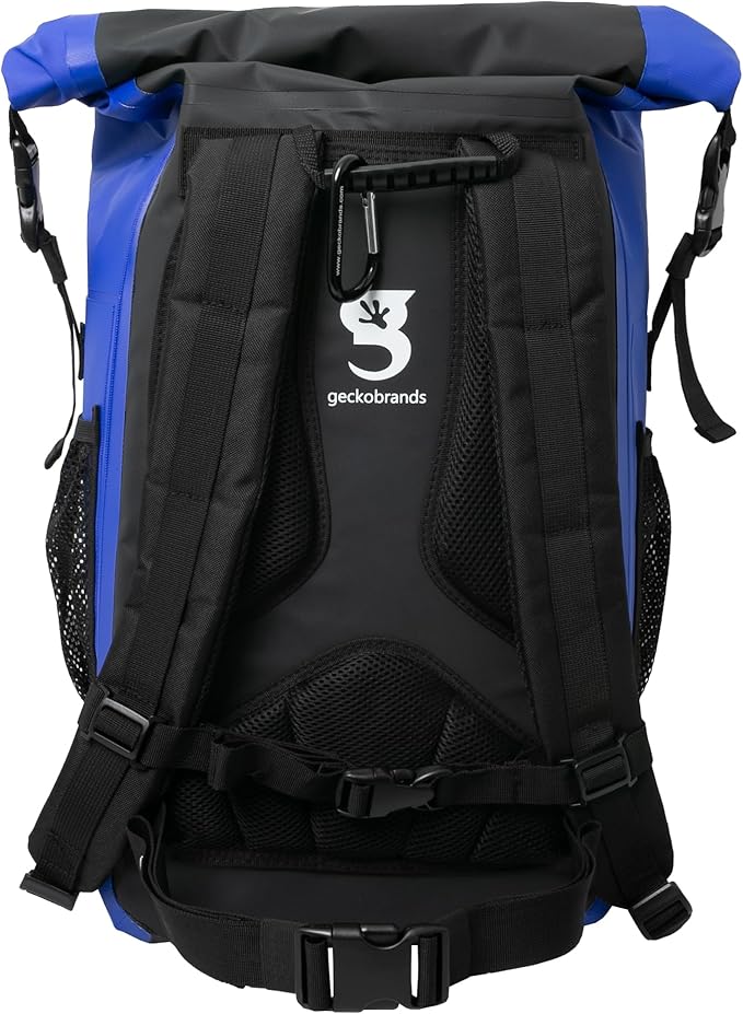 geckobrands Paddler Waterproof 45L Backpack, Large Dry Bag with Padded Shoulder Straps, Waist Strap, Chest Strap