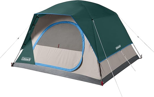 Coleman Skydome Tent with 5 Minute Setup, 2/4/6/8-Person Weatherproof Tent with Rainfly & Carry Bag, 20% More Headroom Than Traditional Canopies