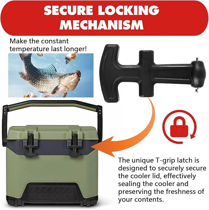 Upgraded Cooler Latches & Drain Plug Kit - Durable Rubber, Compatible with Yeti Roadie, Tundra, Tank, and RTIC