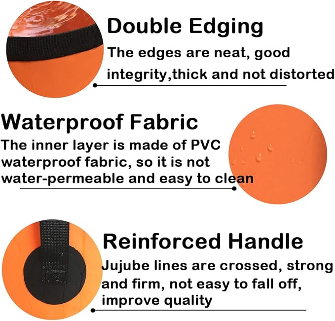 Sunglow Collapsible Fishing Bucket, 3 Gallon Multifunctional Portable Wash Basin - Water Container for Fishing, Camping, Gardening (12L/3gallon (Orange))