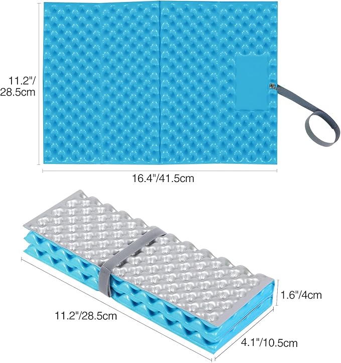REDCAMP Foam Hiking Seat Pad, Foldable Z Ultralight Sitting Pad for Camping Backpacking Stadium Outdoor, Green/Blue/Khaki/Yellow/Black