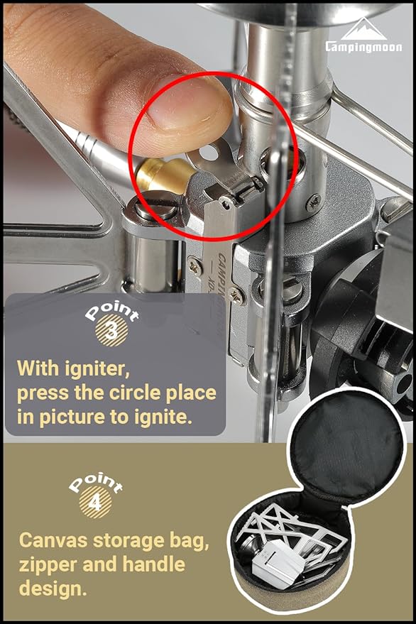 CAMPINGMOON Camping Propane Stove with Extend Hose XD-3F/Z59-CB