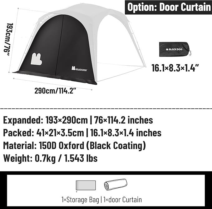 Blackdog Camping Canopy Tent - Quick Easy Set up Instant Pop up Tents for Camping, 4-6 Person UV Resistant Sun Shelter for Sporting Events, Family Camping Trip, Outdoor Activities