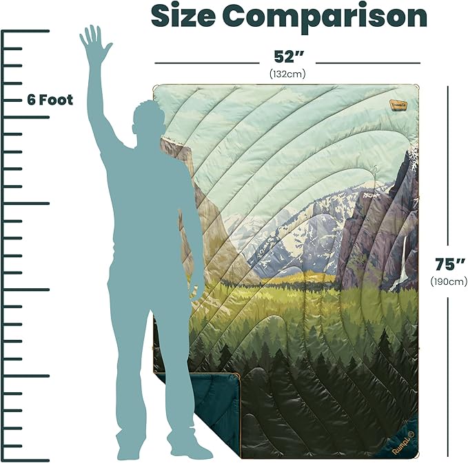 Rumpl Original Puffy Yosemite National Park Blanket for Camping and Outdoors, V2, Yosemite