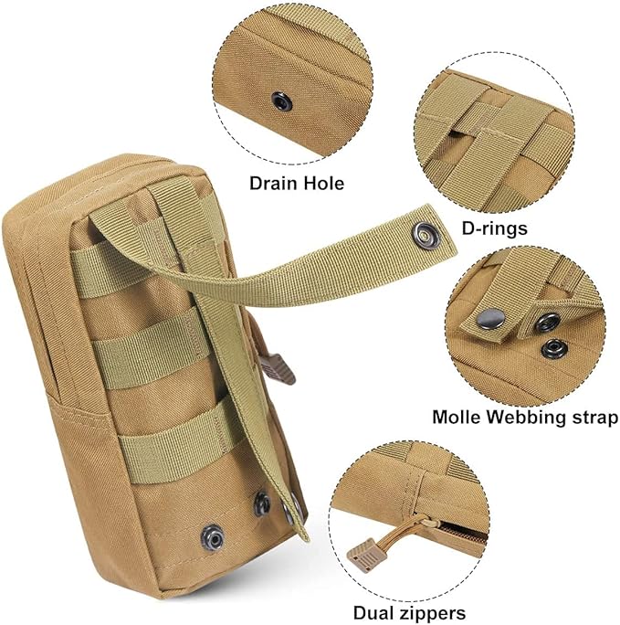 Gogoku 4-Pack Molle Pouch Tactical Molle Pouches Compact Utility EDC Waist Bag Pack