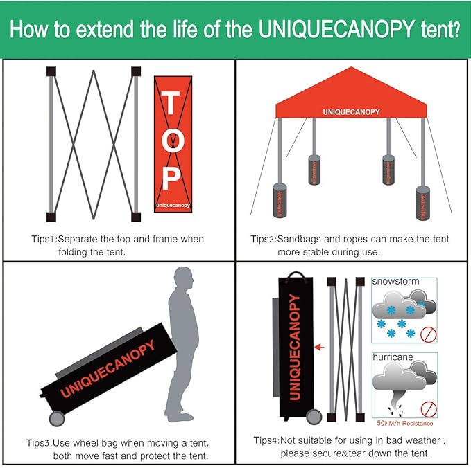 10'x10' Pop Up Canopy Tent Commercial Instant Shelter with Heavy Duty Roller Bag, 4 Canopy Sand Bags, 10x10 FT Navy Blue