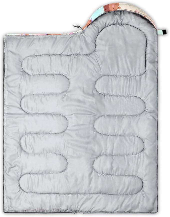 AILONEN Girls Pink Camping Sleeping Bags,Lightweight & Waterproof,3 Season Warm & Cool Weather,Cute Bow Duck Print Sleeping Bags for Kids,Girls,Adults Travelling,Outdoors