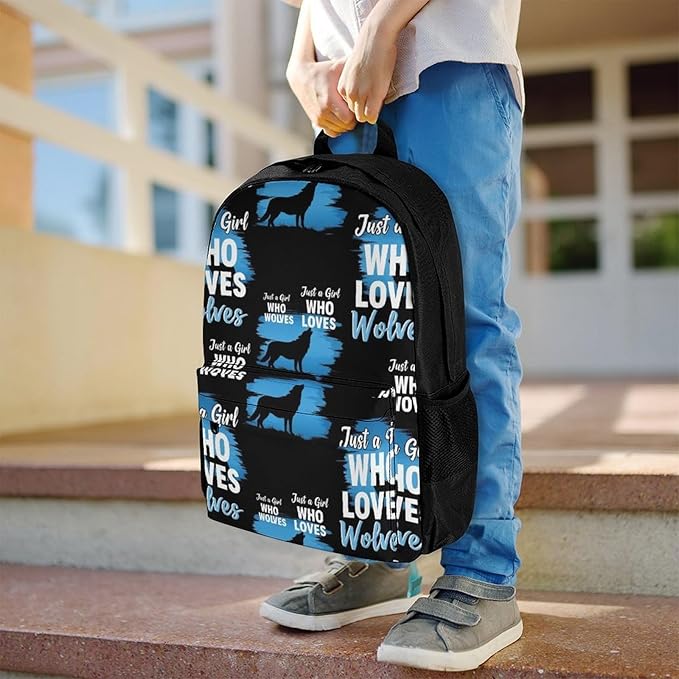 Convenient Anti-Theft Dual Shoulder Bag for Biking and Hiking Adventures, Cool Wolf, Travel Hiking Daypack