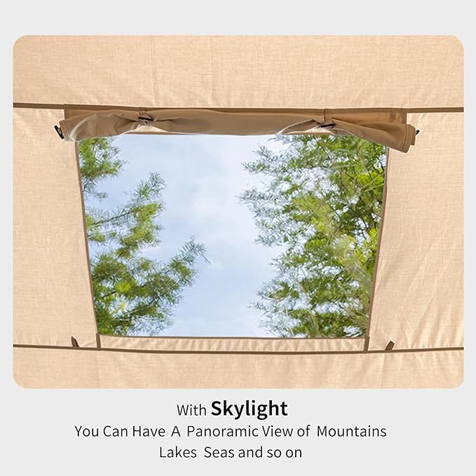Inflatable Camping Tents with Hand Pump, Air Glamping Tents, Easy Setup Waterproof and Windproof Blow up Tent, 4 Seasons Oxford Cabin Tent with Mesh & Chimney Window.