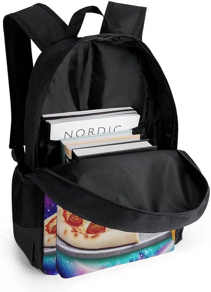 Supdreamc Adults Lightweight Galaxy Taco Cat Pizza Rucksacks Large Capacity Bookbag With Adjustable Shoulder Straps for Trekking Outdoors Bicycle