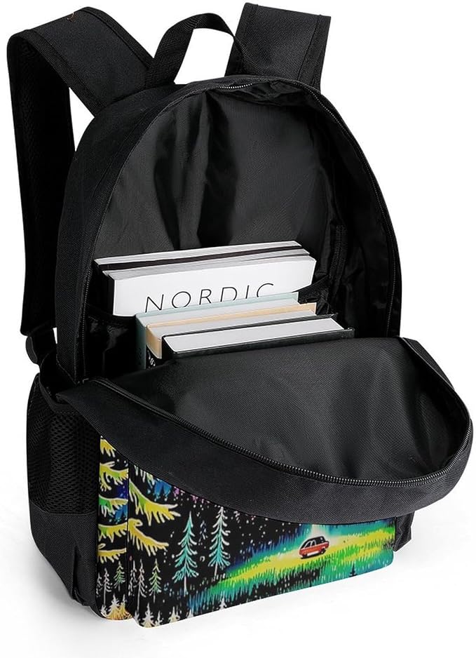 Supdreamc Adults Lightweight Colorful Magical Spaceship Art Shoulder Book Bags Big Capacity Shoulder Bag With Adjustable Shoulder Straps for Trekking Work Walking Cycling