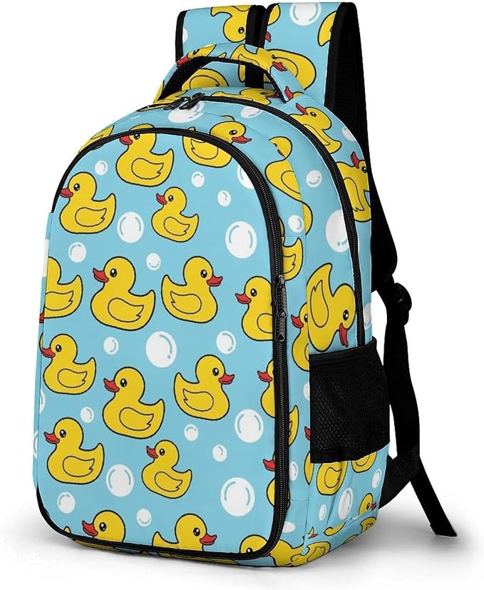 Backpack Yellow Rubber Duck Print, Lightweight Water Resistant Casual Daypack for Travel Commute and Hiking