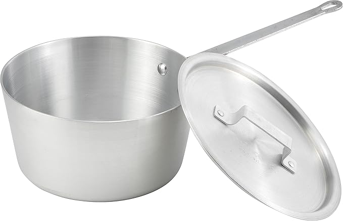 Winco Heavy-Duty Aluminum Tapered Sauce Pan, 3mm, 5 Quart
