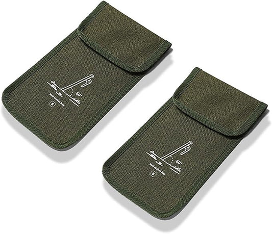 2Pcs Tent Stakes Bags Puncture Resistant Tent Peg Storage Bags Large Capacity Waterproof Nail Pouch for Hiking Camping (2Pcs S)