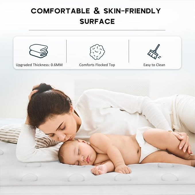 nalone Air Mattress Queen with Built in Pump, 18'' Raise Luxury Inflatable Mattress, 2025 Upgraded Fast Blow Up Mattress with Carry Bag, Portable Air Bed for Home, Travel & Camping