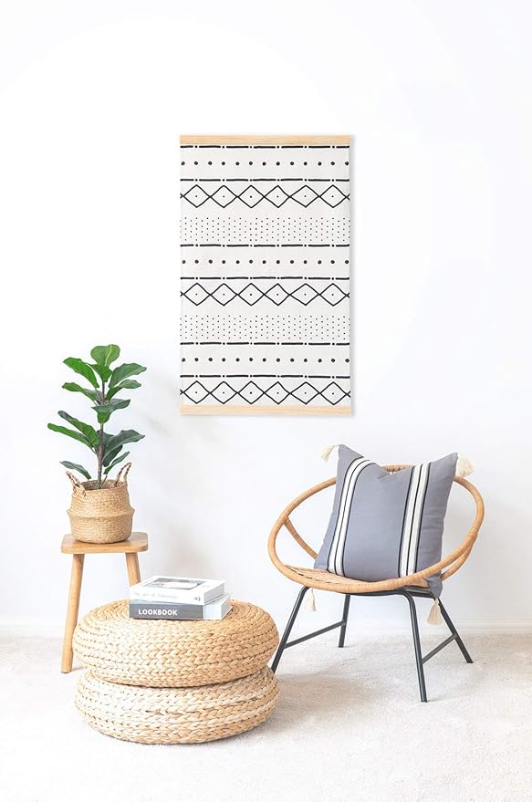 Hofdeco Neutral Decorative Throw Pillow Cover ONLY, for Couch, Sofa, or Bed, Dark Gray Striped Tassel, 20"x20"