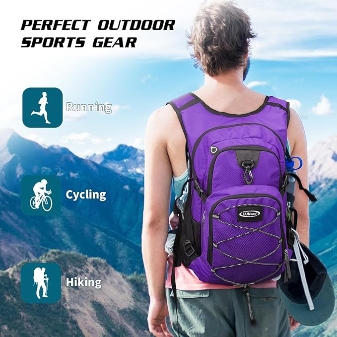 Hydration Backpack with 3L Water Bladder, Insulated Running Hydration Pack Hydropack, Lightweight Water Backpack for Hiking Cycling Camping Biking for Men Women
