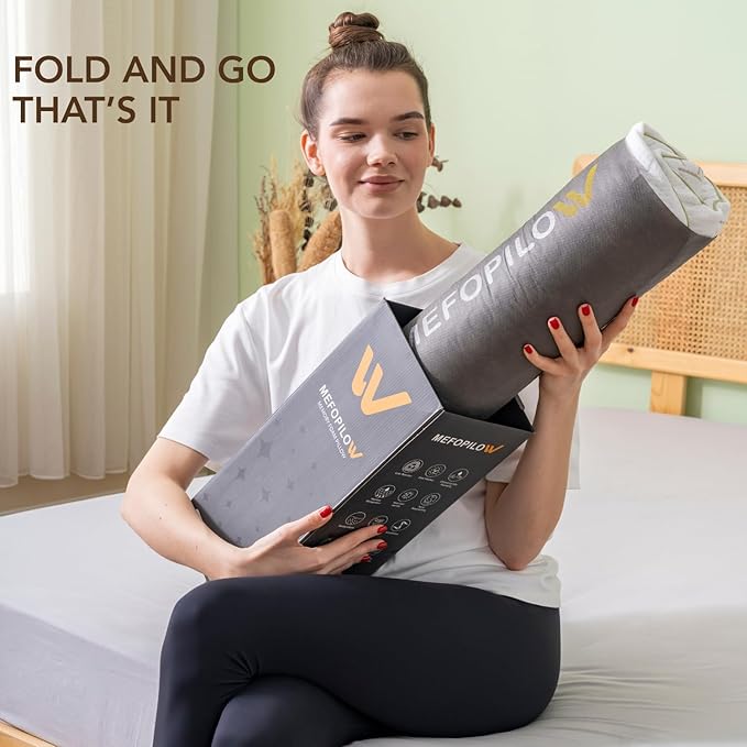 Memory Foam Pillow for Sleeping, 27.56x16.54x5.90 inches, Breathable Soft Cover, Relieves Neck Pain - Back, Stomach, Side Sleeper, White