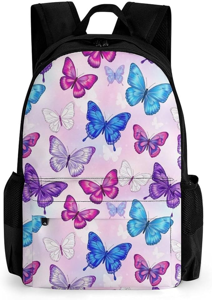 Sturdy College Bookbag Butterfly Travel Hiking and Camping with Large Capacity Backpack for Men Women