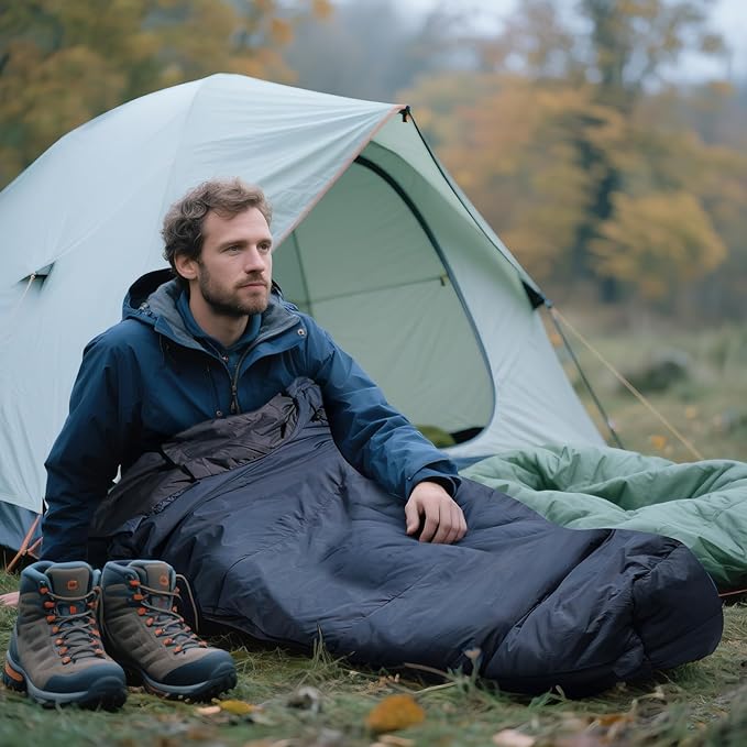 REDCAMP Ultra Lightweight Sleeping Bag for Backpacking, Hiking, Comfort for Adults Warm Weather, with Compression Sack