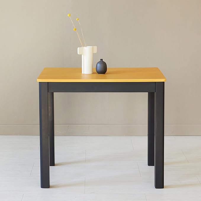 Livinia Cabin 33.5" Wooden Dining Table/Small Rectangular Modern Farmhouse Solid Wood Kitchen Table Desk (Black Oak)