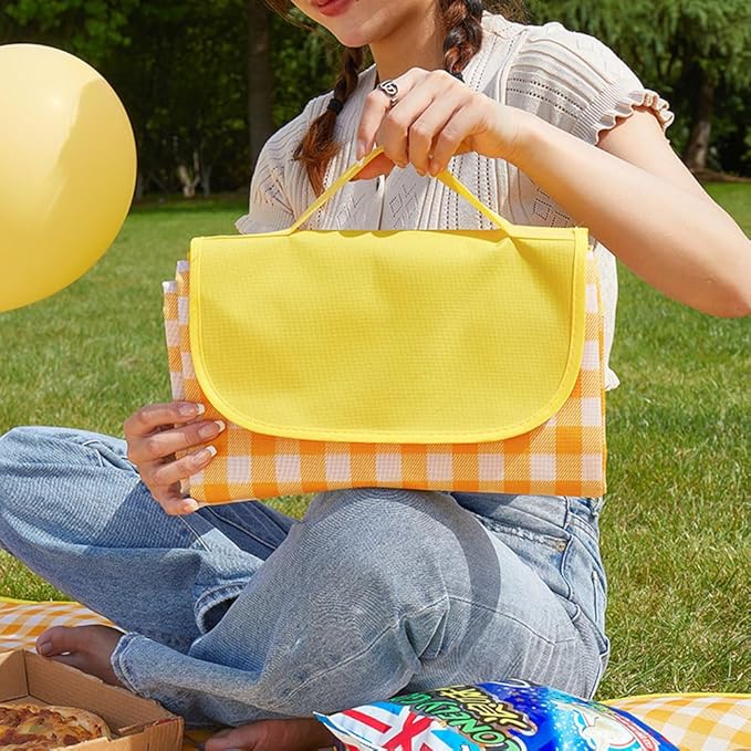 Extra Large 80"x 80" Beach Blanket, Outdoor Picnic Blankets, Waterproof Sandproof Portable Blankets, Foldable and Lightweight for Spring Summer Camping, Beach, Park