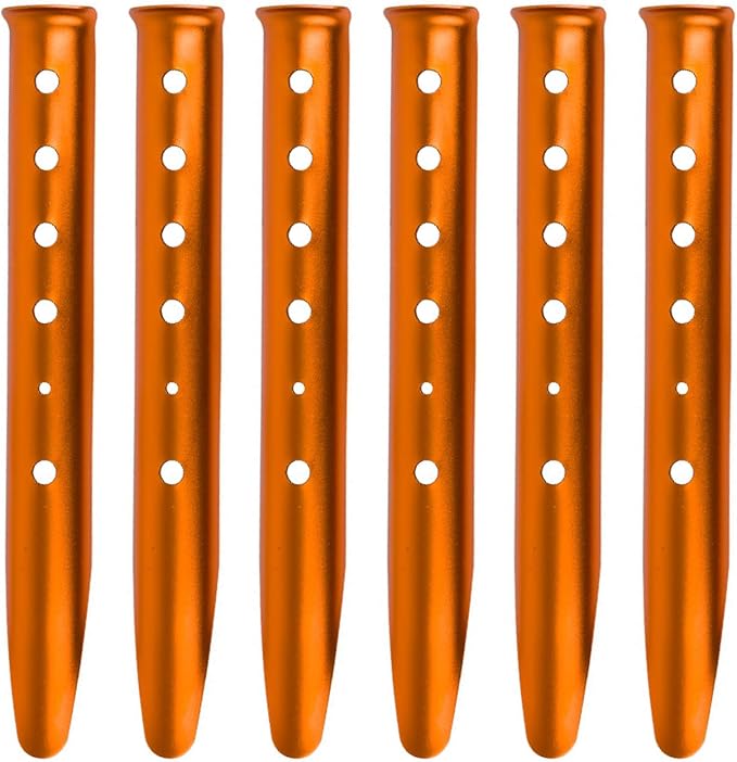 TRIWONDER Tent Stakes Pegs for Snow Sand Beach Canopy Heavy Duty Ground Anchor Stakes Tent Nail Aluminum U-Shaped Camping Hiking Backpacking 6Pcs