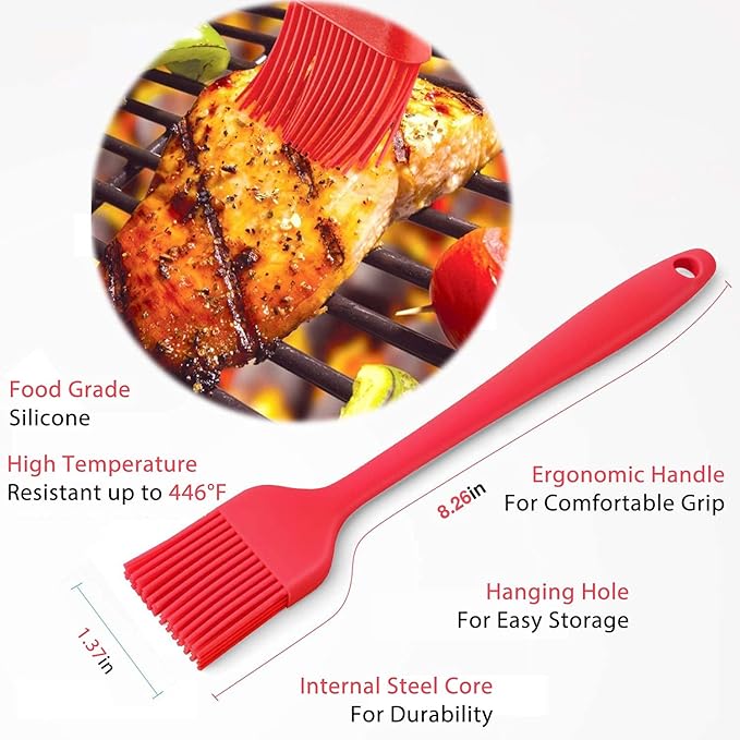 BBQ Grill Gloves Kit, 1472°F Heat Resistant BBQ Gloves, Meat Shredder Claws & Silicone Basting Brush for Grilling, Smoker, Baking, Barbecue & Outdoor Cooking