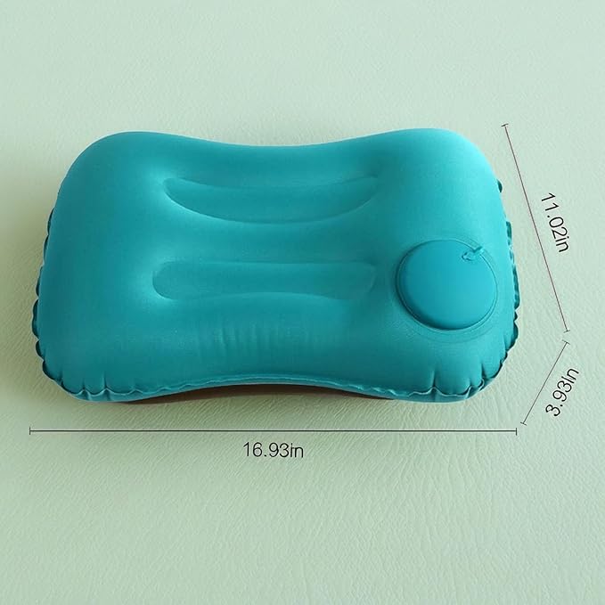 2 Pieces(One Neck Pillow and one Sleep Pillow) Inflatable Camping Pillow Ultimate Comfort and Support for Airplanes, Cars, and More-Ergonomic Design for Sleep and Neck Relief