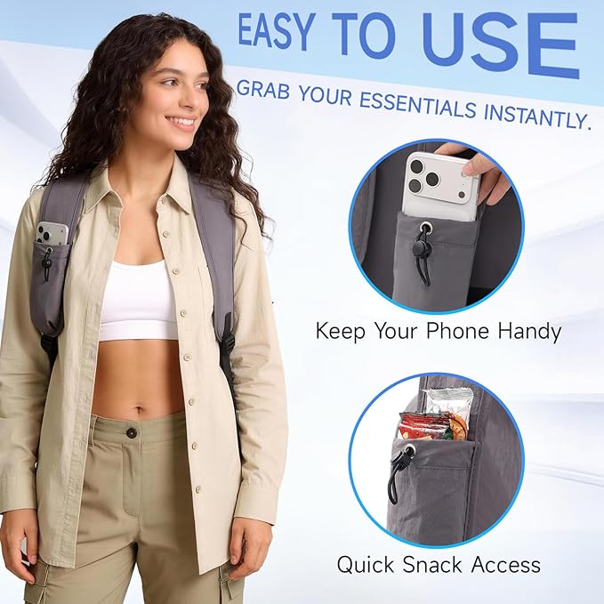 Lightweight Hiking Bag 16L Waterproof,Foldable Backpack for Hiking Essentials,Packable Back pack for Cycling Gym,Grey